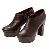 10.5cmチャンキーヒール美脚ブーティパンプス