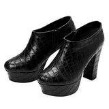 10.5cmチャンキーヒール美脚ブーティパンプス