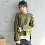 フェイクレイヤードスウェットトップス