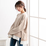 フェイクレイヤードスウェットトップス