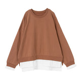 フェイクレイヤードスウェットトップス