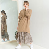 フィッシュテールスウェットチュニックワンピース