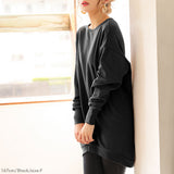 フィッシュテールスウェットチュニックワンピース