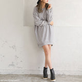 フィッシュテールスウェットチュニックワンピース