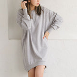 フィッシュテールスウェットチュニックワンピース