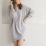フィッシュテールスウェットチュニックワンピース