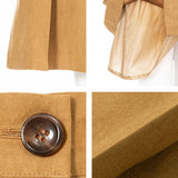 フェイクスエードフロントボタンプリーツフレアスカート