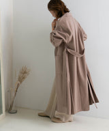 ダブルフェイスサイドスリットガウンコート