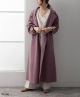 ダブルフェイスサイドスリットガウンコート