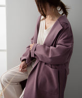 ダブルフェイスサイドスリットガウンコート