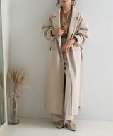 ダブルフェイスサイドスリットガウンコート