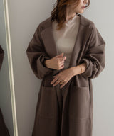 ダブルフェイスサイドスリットガウンコート