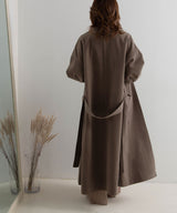 ダブルフェイスサイドスリットガウンコート