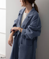 ダブルフェイスサイドスリットガウンコート