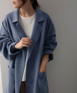 ダブルフェイスサイドスリットガウンコート