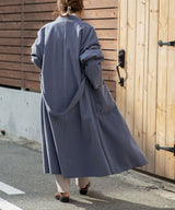 ダブルフェイスサイドスリットガウンコート