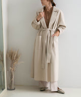 ダブルフェイスサイドスリットガウンコート