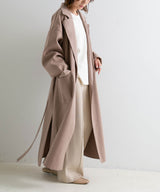 ダブルフェイスサイドスリットガウンコート