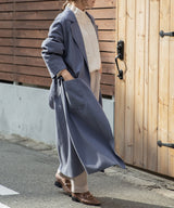 ダブルフェイスサイドスリットガウンコート