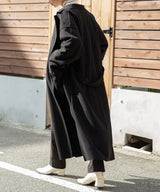 ダブルフェイスサイドスリットガウンコート