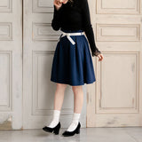 ヒールアップスクエアトゥファーパンプス