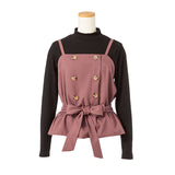 ウエストリボンビスチェ&プチハイリブトップスアンサンブル