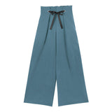 グログランリボンタックワイドパンツ