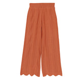 裾スカラップケーブルニットパンツ