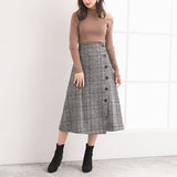 フェイクウールボタンアシメラップスカート