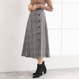 フェイクウールボタンアシメラップスカート