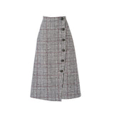 フェイクウールボタンアシメラップスカート