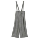 サスペンダー付きワイドパンツ