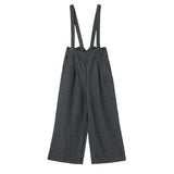 サスペンダー付きワイドパンツ