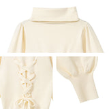 バックレースアップニット