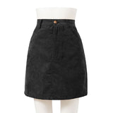 コーデュロイ台形ミニスカート