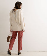 バックシャンケーブルニットトップス