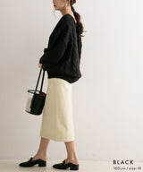 バックシャンケーブルニットトップス