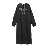 レタリングロゴ裏起毛ロングワンピース