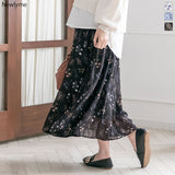 ドビー花柄フレアースカート