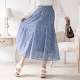 ドビー花柄フレアースカート