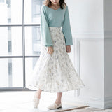 ドビー花柄フレアースカート