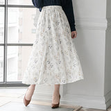 ドビー花柄フレアースカート