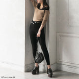 【メール便】両Vネックレース切り替えリブ長袖トップス