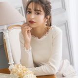 【メール便】ビジューレースリブトップス