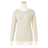 【メール便】ビジューレースリブトップス