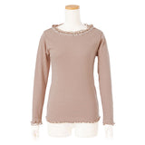 【メール便】ビジューレースリブトップス