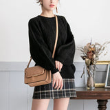 バックシャンスリットリボンケーブルニットトップス