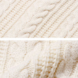 バックシャンスリットリボンケーブルニットトップス