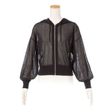 シアーリングジップニットパーカー