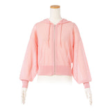 シアーリングジップニットパーカー